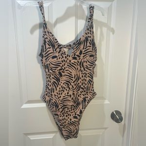 One piece animal print swimsuit